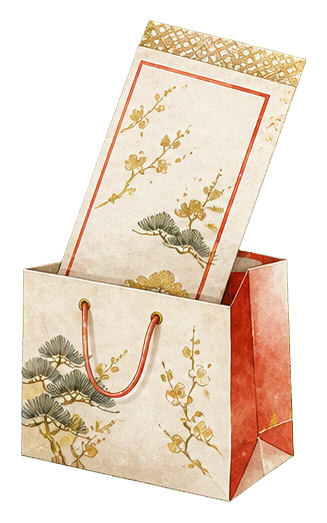 Lottery ticket and shopping bag