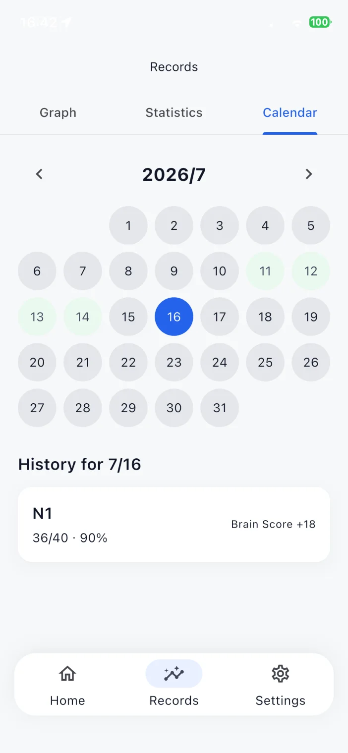 RecallBloom calendar screen