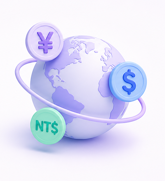 原通貨を表す地球と通貨のイラスト